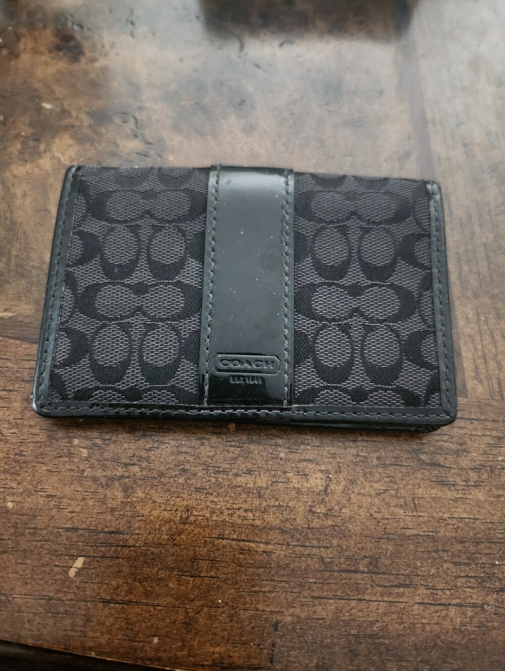 Coach Signature C ID Credit Card Wallet Black